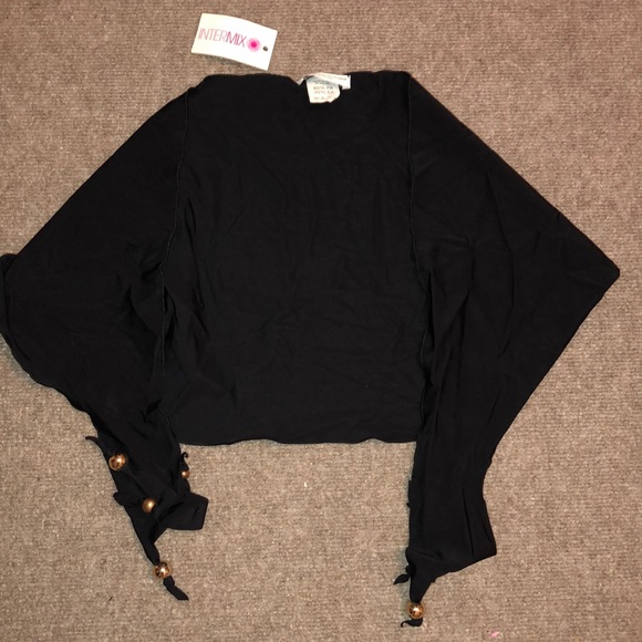 Black swim wrap with gold beads - Picture 4 of 8